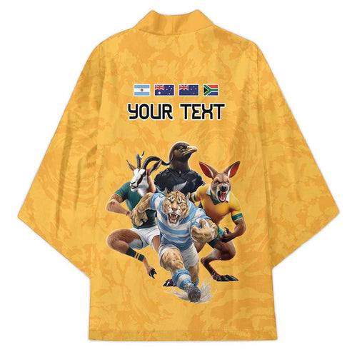 Custom Rugby Southern Hemisphere Kimono Argentina AUNZ South Africa Mascot Gold - Aussie Hoodie
