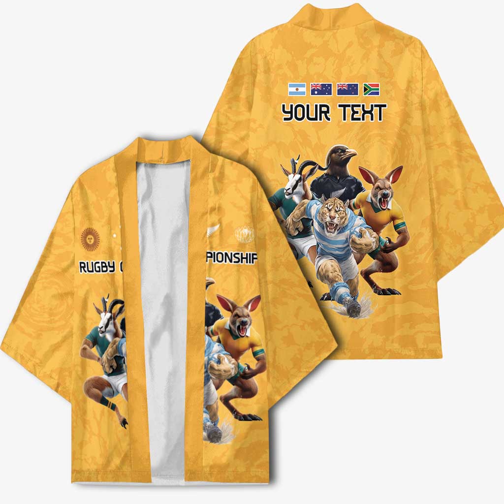 Custom Rugby Southern Hemisphere Kimono Argentina AUNZ South Africa Mascot Gold - Aussie Hoodie