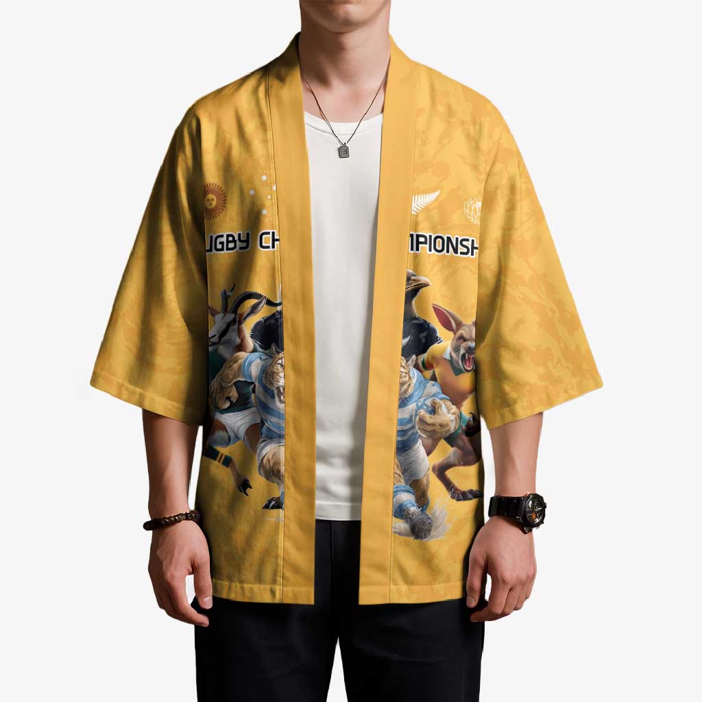 Custom Rugby Southern Hemisphere Kimono Argentina AUNZ South Africa Mascot Gold - Aussie Hoodie