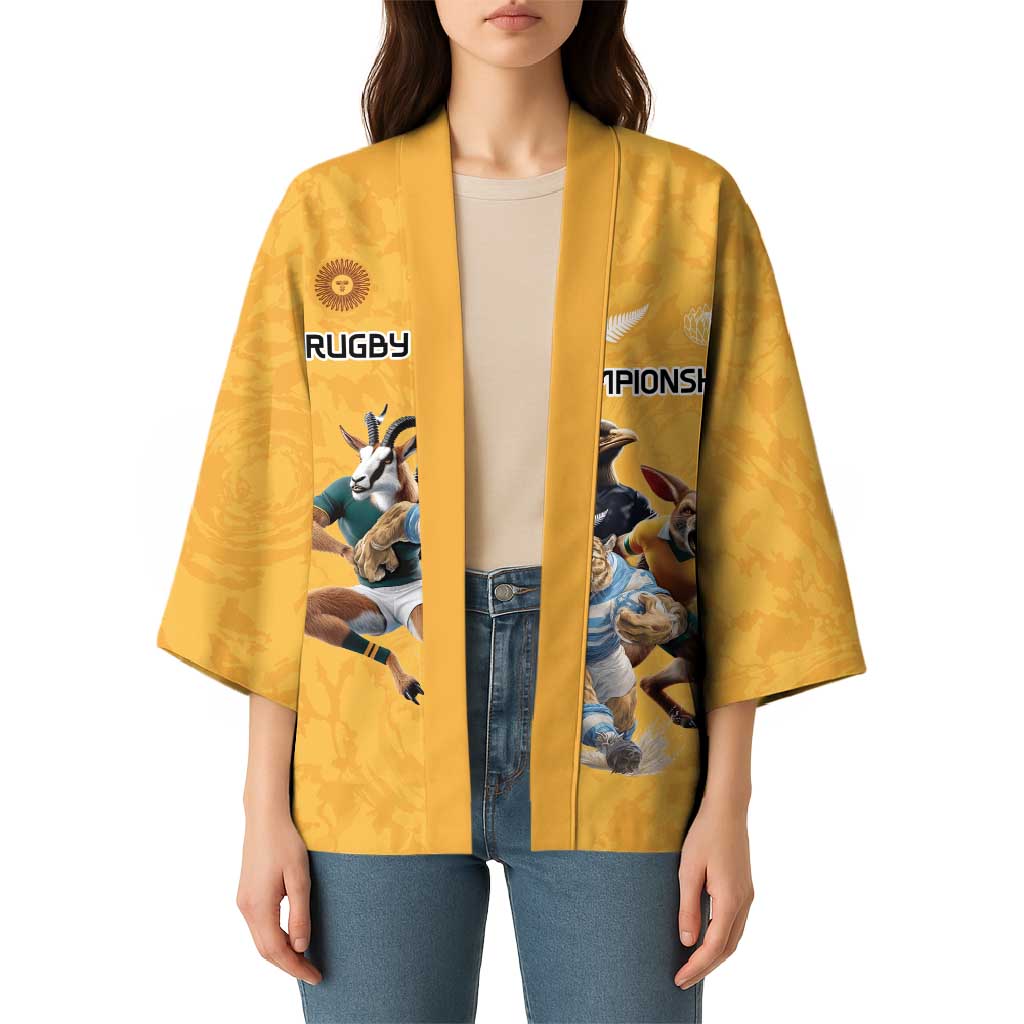 Custom Rugby Southern Hemisphere Kimono Argentina AUNZ South Africa Mascot Gold - Aussie Hoodie