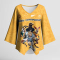 Custom Rugby Southern Hemisphere Kimono Sleeve Blouse Argentina AUNZ South Africa Mascot Gold - Aussie Hoodie