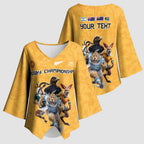 Custom Rugby Southern Hemisphere Kimono Sleeve Blouse Argentina AUNZ South Africa Mascot Gold - Aussie Hoodie