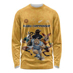 Custom Rugby Southern Hemisphere Long Sleeve Shirt Argentina AUNZ South Africa Mascot Gold - Aussie Hoodie