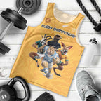 Custom Rugby Southern Hemisphere Men Tank Top Argentina AUNZ South Africa Mascot Gold - Aussie Hoodie