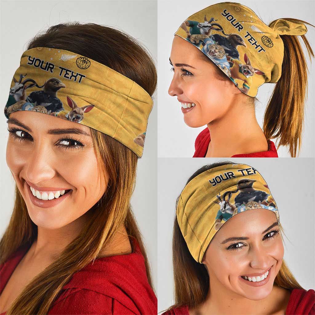 Custom Rugby Southern Hemisphere Neck Gaiter Argentina AUNZ South Africa Mascot Gold - Aussie Hoodie