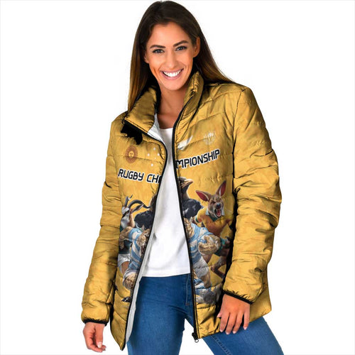 Custom Rugby Southern Hemisphere Padded Jacket Argentina AUNZ South Africa Mascot Gold - Aussie Hoodie
