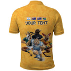 Custom Rugby Southern Hemisphere Polo Shirt Argentina AUNZ South Africa Mascot Gold - Aussie Hoodie