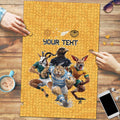 Custom Rugby Southern Hemisphere Puzzle Argentina AUNZ South Africa Mascot Gold - Aussie Hoodie