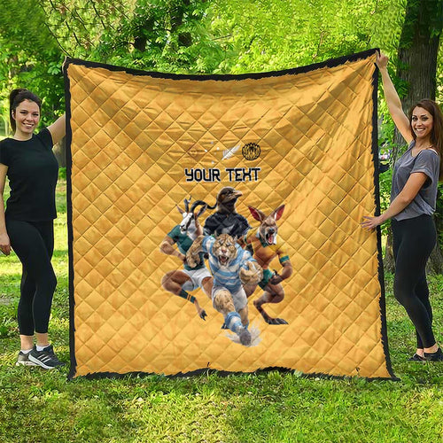 Custom Rugby Southern Hemisphere Quilt Argentina AUNZ South Africa Mascot Gold - Aussie Hoodie