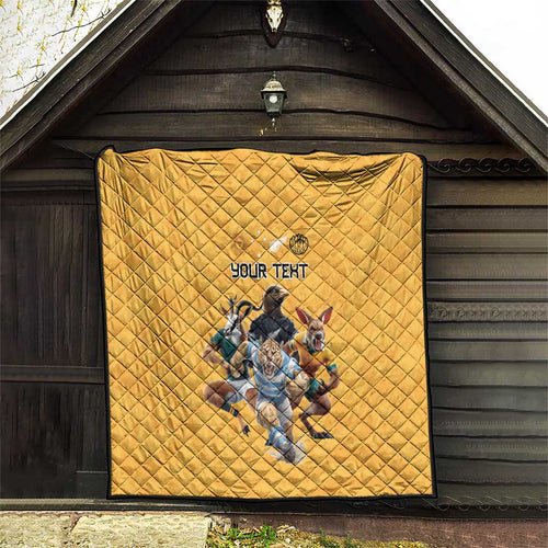 Custom Rugby Southern Hemisphere Quilt Argentina AUNZ South Africa Mascot Gold - Aussie Hoodie