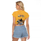 Custom Rugby Southern Hemisphere Raglan Cropped T Shirt Argentina AUNZ South Africa Mascot Gold - Aussie Hoodie