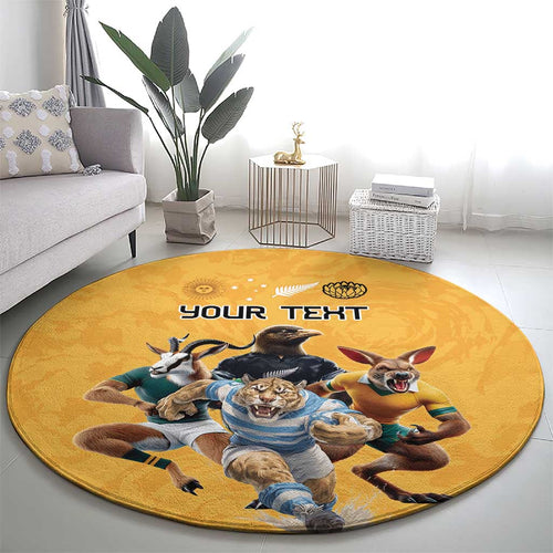 Custom Rugby Southern Hemisphere Round Carpet Argentina AUNZ South Africa Mascot Gold - Aussie Hoodie