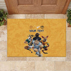 Custom Rugby Southern Hemisphere Rubber Doormat Argentina AUNZ South Africa Mascot Gold - Aussie Hoodie