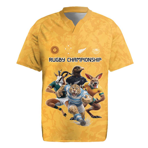 Custom Rugby Southern Hemisphere Rugby Jersey Argentina AUNZ South Africa Mascot Gold - Aussie Hoodie