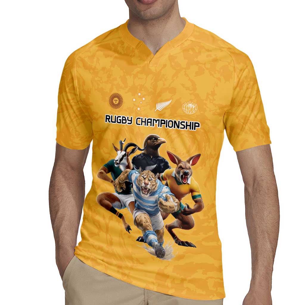 Custom Rugby Southern Hemisphere Rugby Jersey Argentina AUNZ South Africa Mascot Gold - Aussie Hoodie