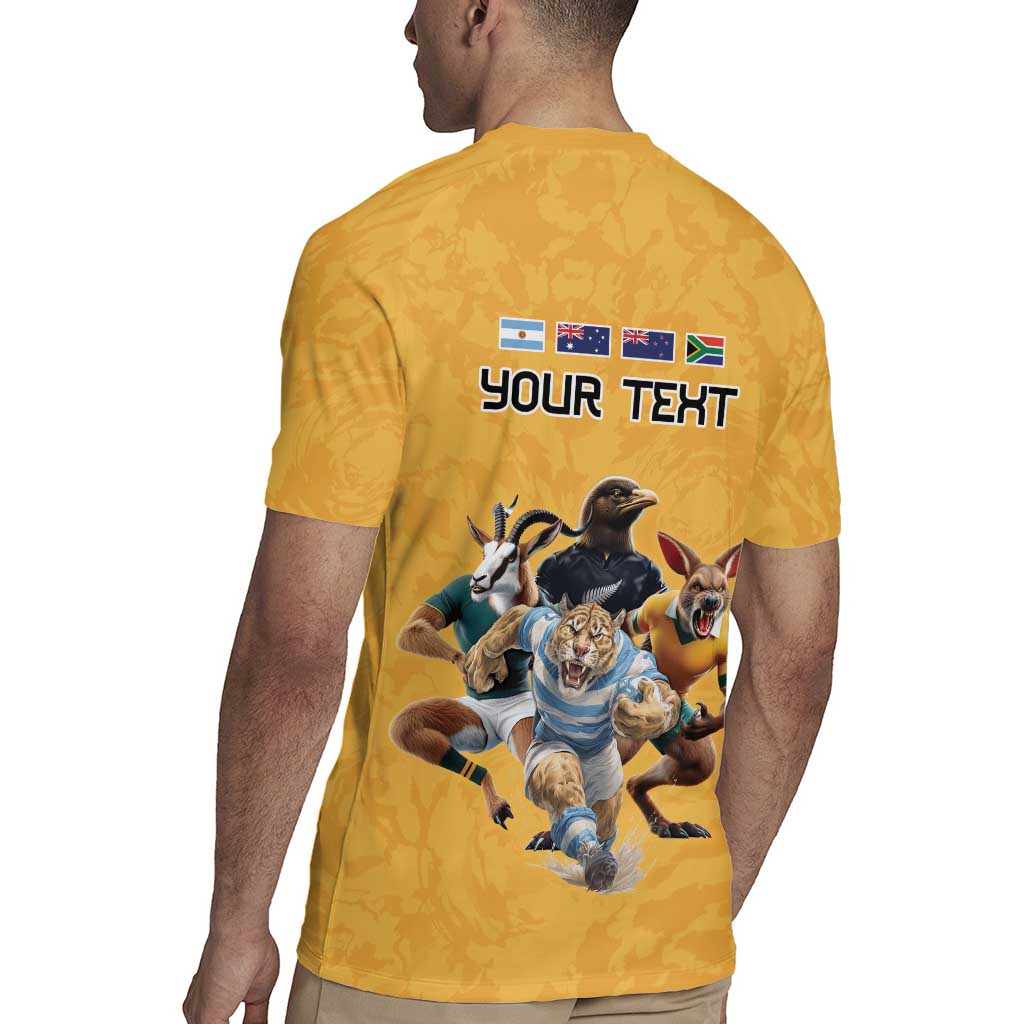 Custom Rugby Southern Hemisphere Rugby Jersey Argentina AUNZ South Africa Mascot Gold - Aussie Hoodie