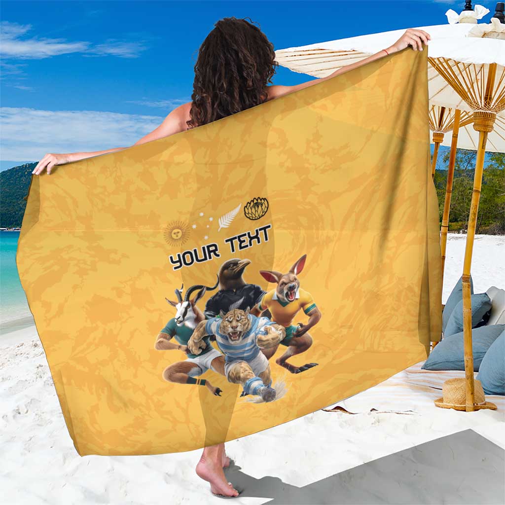 Custom Rugby Southern Hemisphere Sarong Argentina AUNZ South Africa Mascot Gold - Aussie Hoodie