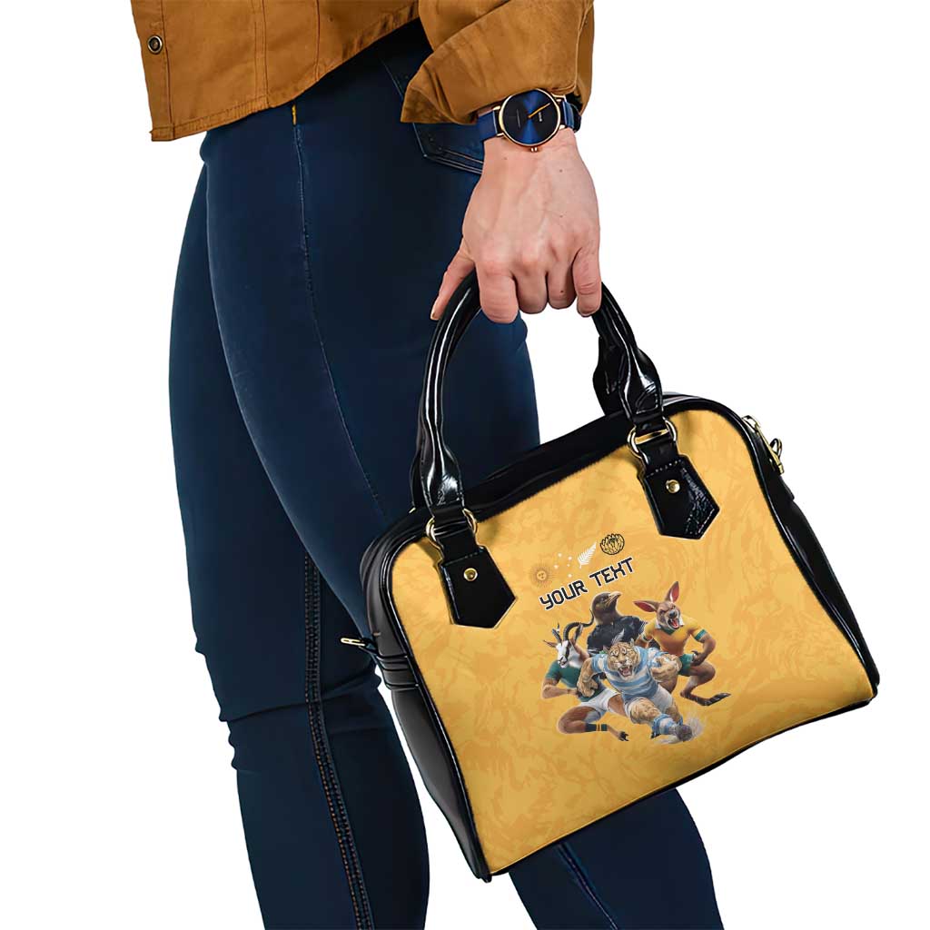 Custom Rugby Southern Hemisphere Shoulder Handbag Argentina AUNZ South Africa Mascot Gold - Aussie Hoodie