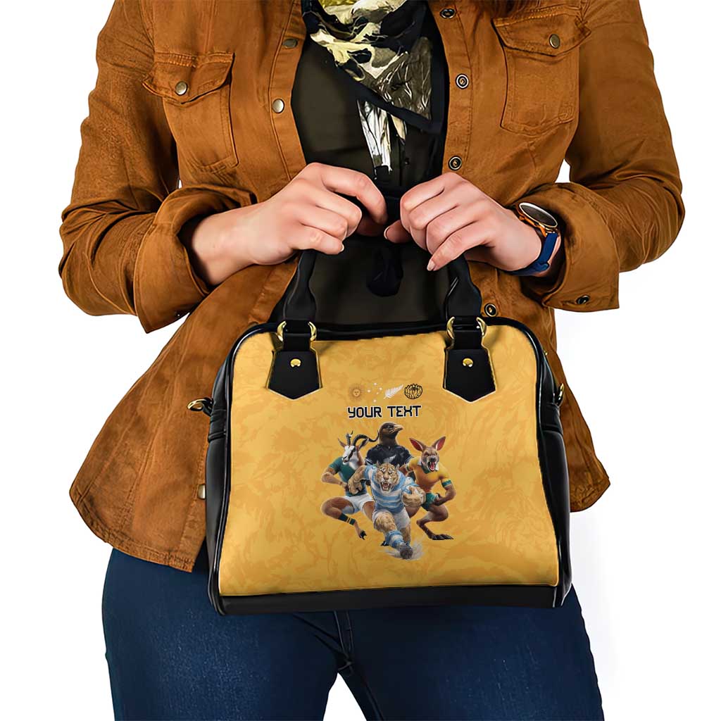 Custom Rugby Southern Hemisphere Shoulder Handbag Argentina AUNZ South Africa Mascot Gold - Aussie Hoodie