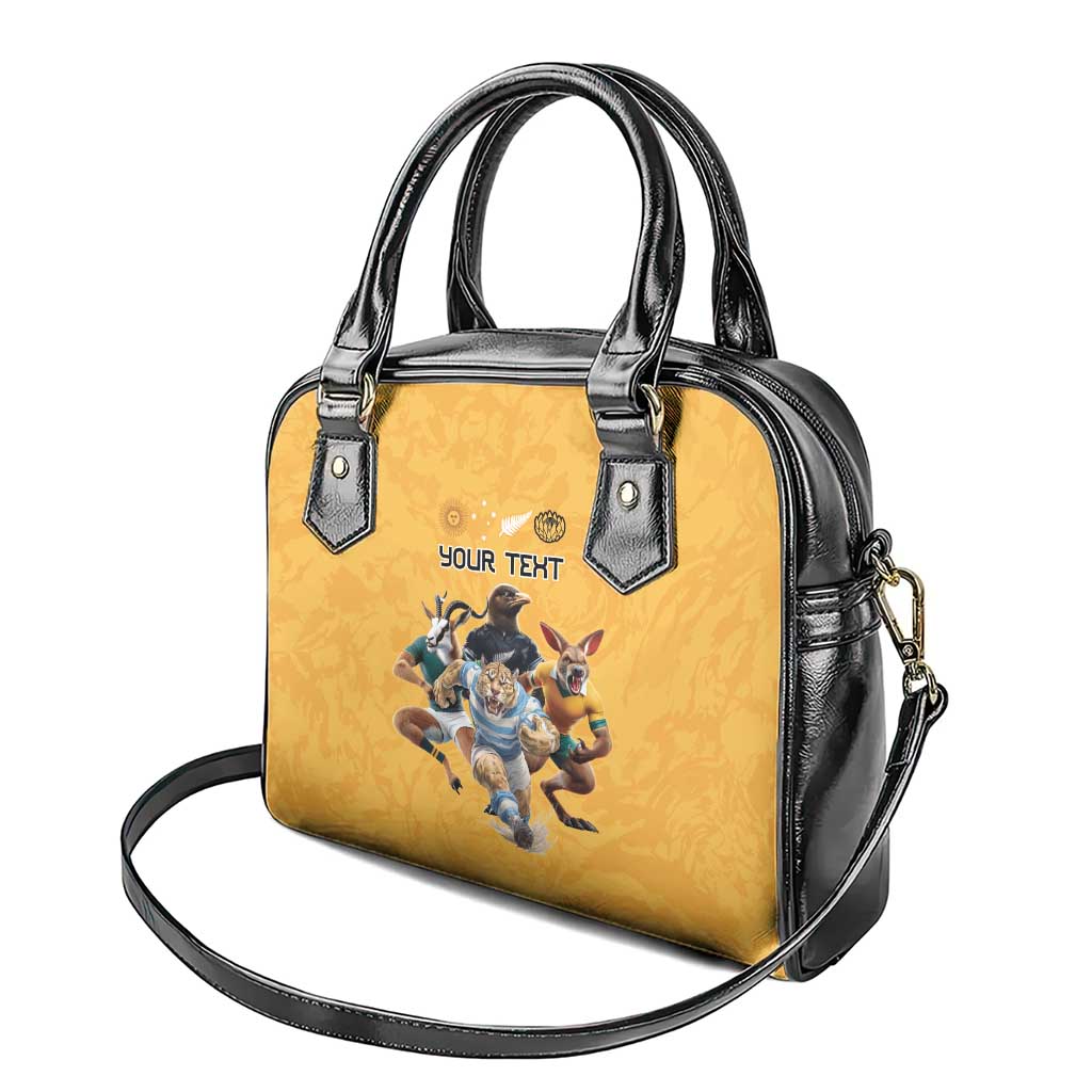 Custom Rugby Southern Hemisphere Shoulder Handbag Argentina AUNZ South Africa Mascot Gold - Aussie Hoodie