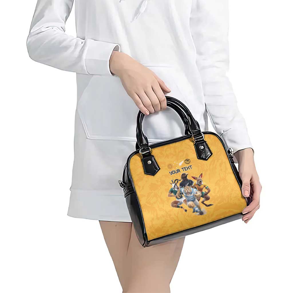 Custom Rugby Southern Hemisphere Shoulder Handbag Argentina AUNZ South Africa Mascot Gold - Aussie Hoodie