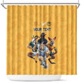 Custom Rugby Southern Hemisphere Shower Curtain Argentina AUNZ South Africa Mascot Gold - Aussie Hoodie