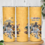 Custom Rugby Southern Hemisphere Skinny Tumbler Argentina AUNZ South Africa Mascot Gold - Aussie Hoodie