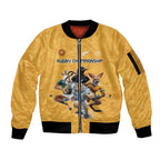 Custom Rugby Southern Hemisphere Sleeve Zip Bomber Jacket Argentina AUNZ South Africa Mascot Gold - Aussie Hoodie