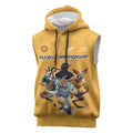 Custom Rugby Southern Hemisphere Sleeveless Hoodie Argentina AUNZ South Africa Mascot Gold - Aussie Hoodie