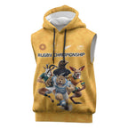 Custom Rugby Southern Hemisphere Sleeveless Hoodie Argentina AUNZ South Africa Mascot Gold - Aussie Hoodie