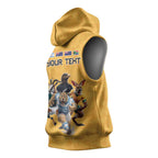 Custom Rugby Southern Hemisphere Sleeveless Hoodie Argentina AUNZ South Africa Mascot Gold - Aussie Hoodie