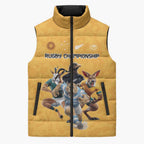 Custom Rugby Southern Hemisphere Sleeveless Puffer Jacket Argentina AUNZ South Africa Mascot Gold - Aussie Hoodie