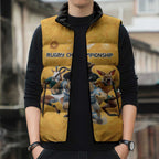 Custom Rugby Southern Hemisphere Sleeveless Puffer Jacket Argentina AUNZ South Africa Mascot Gold - Aussie Hoodie