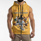 Custom Rugby Southern Hemisphere Sleeveless Zip Hoodie Argentina AUNZ South Africa Mascot Gold LT9