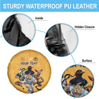 Custom Rugby Southern Hemisphere Spare Tire Cover Argentina AUNZ South Africa Mascot Gold - Aussie Hoodie