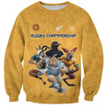 Custom Rugby Southern Hemisphere Sweatshirt Argentina AUNZ South Africa Mascot Gold - Aussie Hoodie