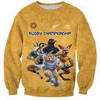 Custom Rugby Southern Hemisphere Sweatshirt Argentina AUNZ South Africa Mascot Gold - Aussie Hoodie