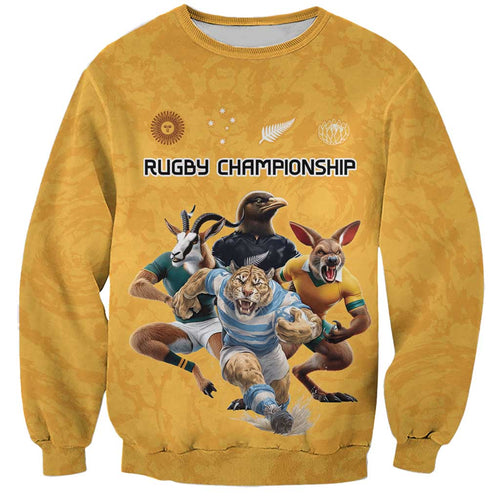 Custom Rugby Southern Hemisphere Sweatshirt Argentina AUNZ South Africa Mascot Gold - Aussie Hoodie
