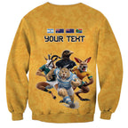 Custom Rugby Southern Hemisphere Sweatshirt Argentina AUNZ South Africa Mascot Gold - Aussie Hoodie