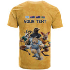 Custom Rugby Southern Hemisphere T Shirt Argentina AUNZ South Africa Mascot Gold - Aussie Hoodie