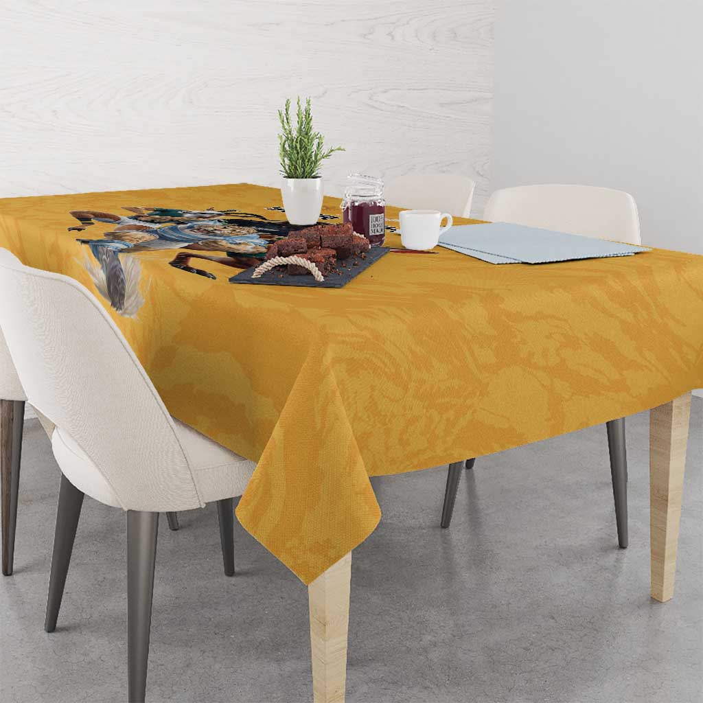 Custom Rugby Southern Hemisphere Tablecloth Argentina AUNZ South Africa Mascot Gold - Aussie Hoodie