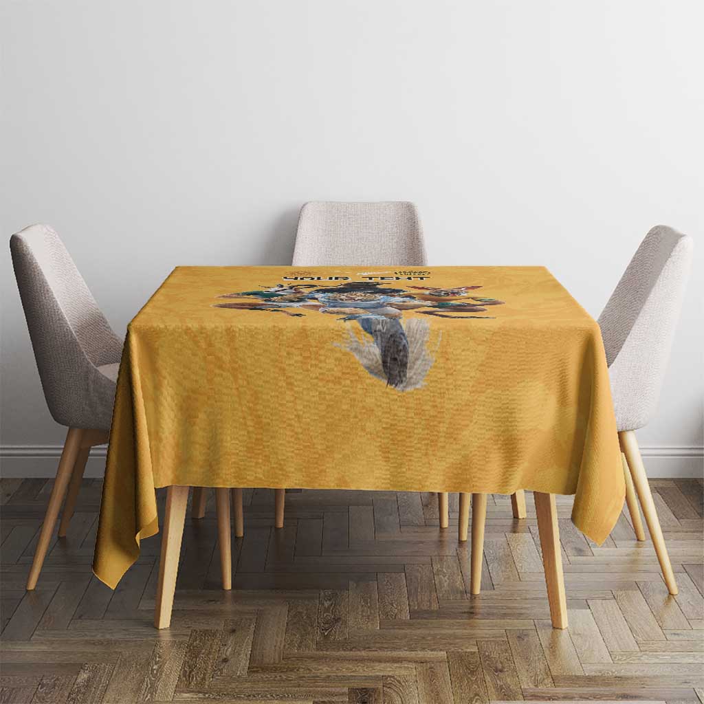 Custom Rugby Southern Hemisphere Tablecloth Argentina AUNZ South Africa Mascot Gold - Aussie Hoodie