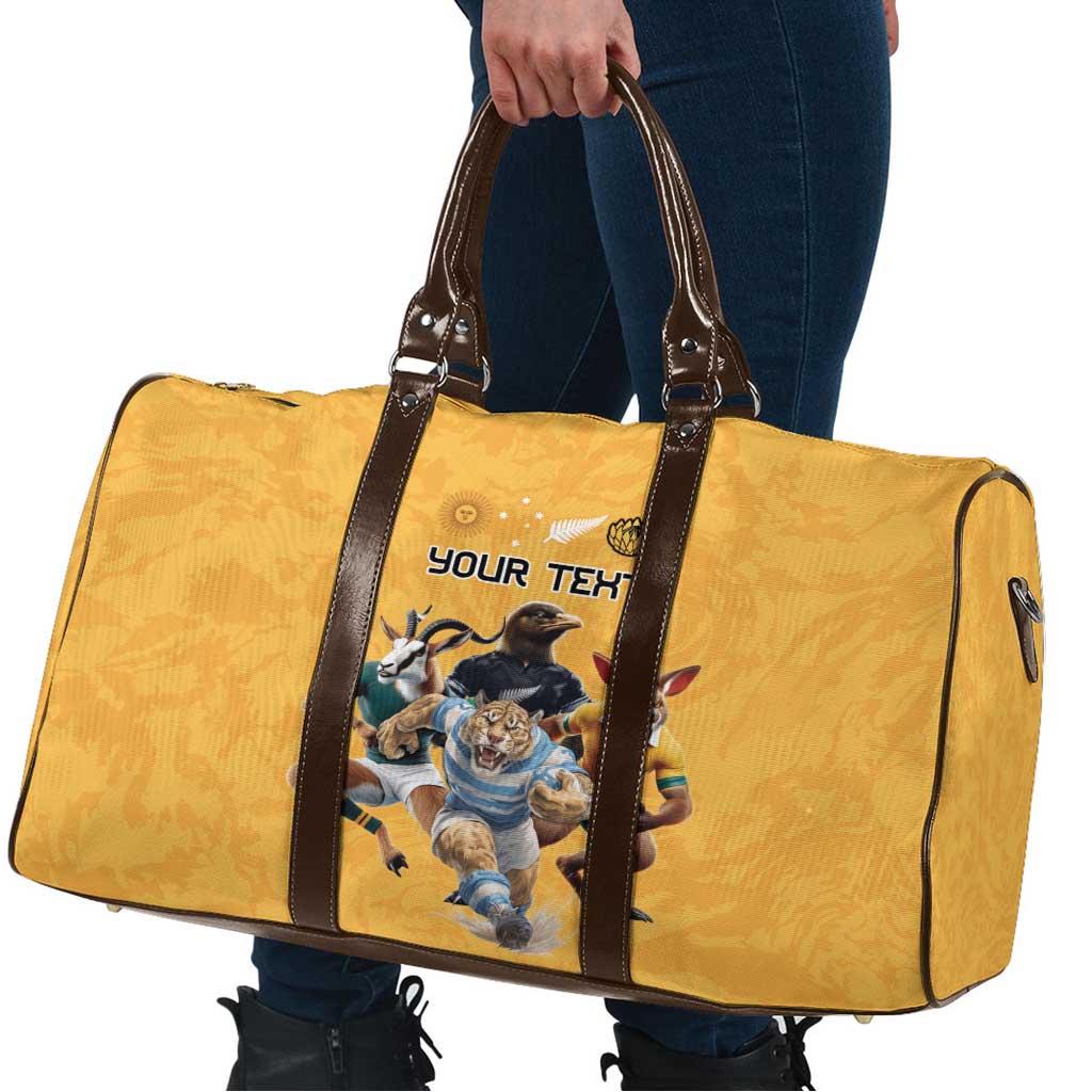 Custom Rugby Southern Hemisphere Travel Bag Argentina AUNZ South Africa Mascot Gold - Aussie Hoodie