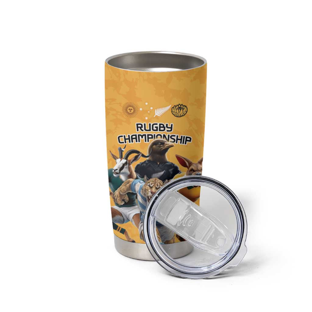 Custom Rugby Southern Hemisphere Tumbler Cup Argentina AUNZ South Africa Mascot Gold - Aussie Hoodie