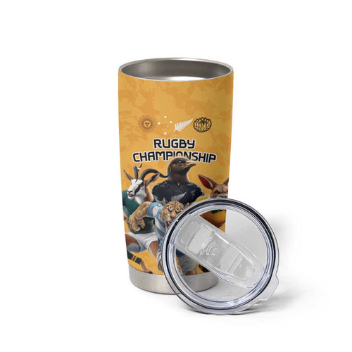 Custom Rugby Southern Hemisphere Tumbler Cup Argentina AUNZ South Africa Mascot Gold - Aussie Hoodie