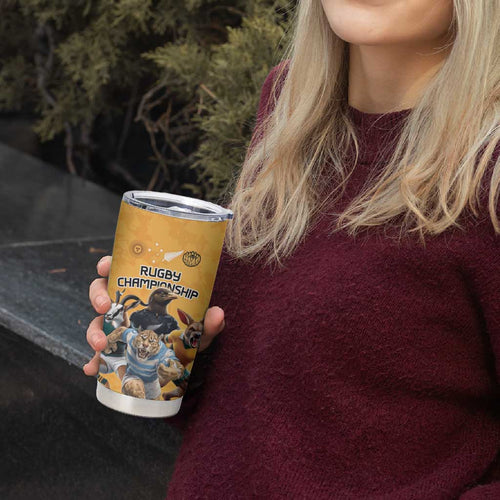 Custom Rugby Southern Hemisphere Tumbler Cup Argentina AUNZ South Africa Mascot Gold - Aussie Hoodie