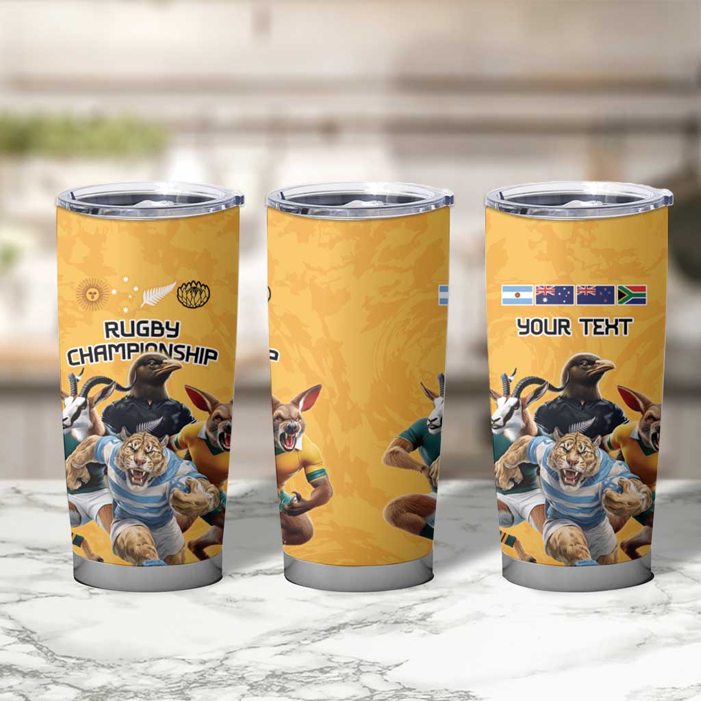 Custom Rugby Southern Hemisphere Tumbler Cup Argentina AUNZ South Africa Mascot Gold - Aussie Hoodie