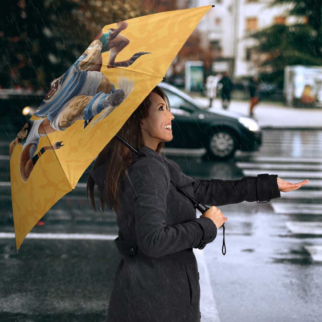 Custom Rugby Southern Hemisphere Umbrella Argentina AUNZ South Africa Mascot Gold - Aussie Hoodie