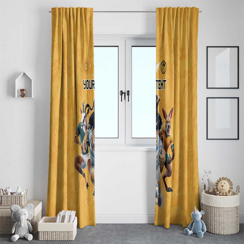 Custom Rugby Southern Hemisphere Window Curtain Argentina AUNZ South Africa Mascot Gold - Aussie Hoodie