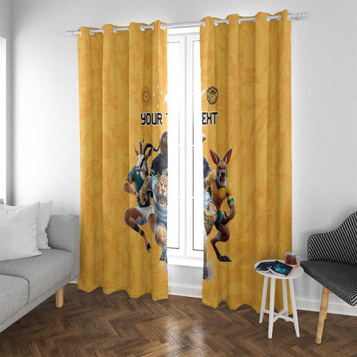 Custom Rugby Southern Hemisphere Window Curtain Argentina AUNZ South Africa Mascot Gold - Aussie Hoodie